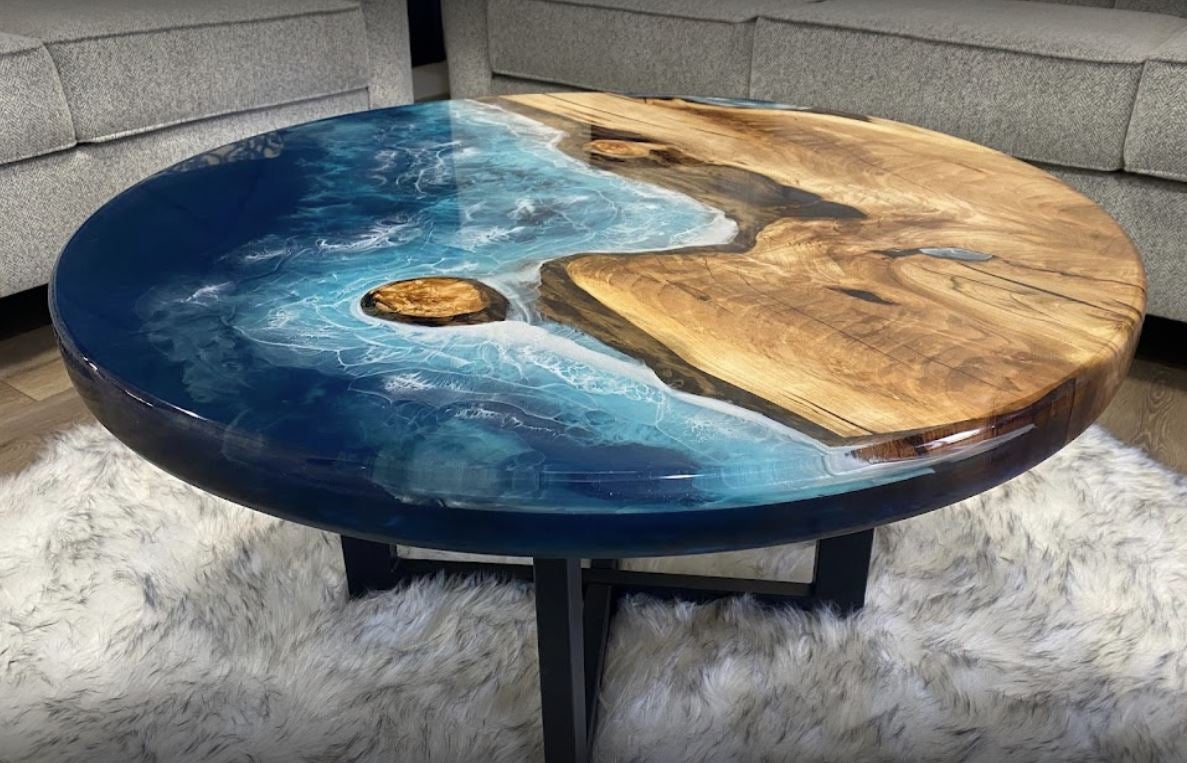 Black Walnut Ocean Themed Dining Table